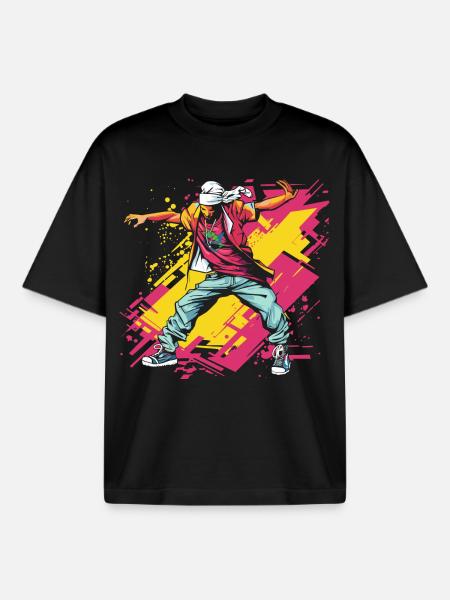 Breakdancer Graffiti - Boxy Heavyweight Unisex Organic T-Shirt by Stanley/Stella - black