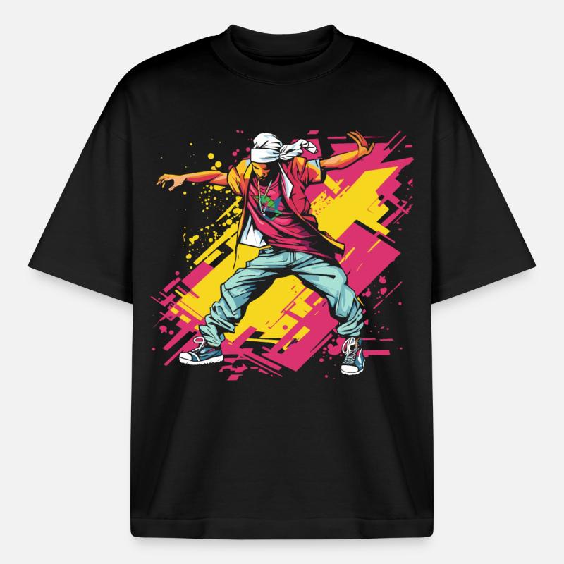 Breakdancer Graffiti - Heavyweight Unisex Boxy T-Shirt von stanley/stella	 - Schwarz