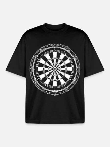 Dartboard Sketch - Boxy Heavyweight Unisex Organic T-Shirt by Stanley/Stella - black