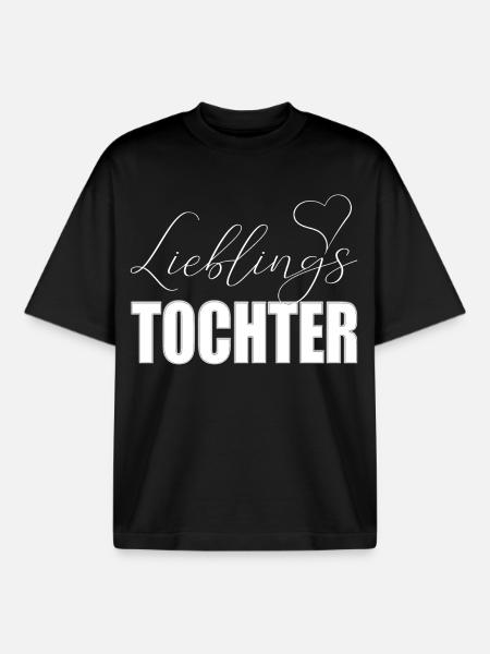 Lieblingstochter mit Herz - Boxy Heavyweight Unisex Organic T-Shirt von Stanley/Stella - Schwarz