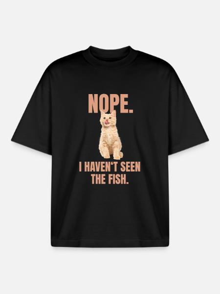 Mème de chat coquin - T-shirt unisexe boxy épais biologique Stanley/Stella - noir