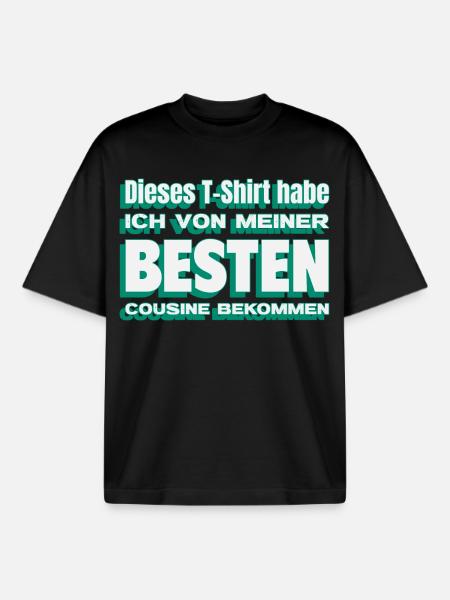 Gift from my best cousin - Boxy Heavyweight Unisex Organic T-Shirt by Stanley/Stella - black