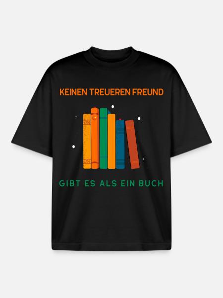 Pas d’ami plus fidèle qu’un livre - T-shirt unisexe boxy épais biologique Stanley/Stella - noir