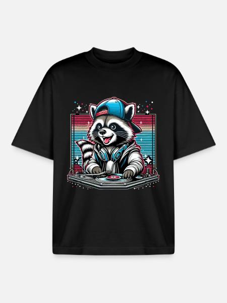 Wachbär DJ DJane Gift - Boxy Heavyweight Unisex Organic T-Shirt by Stanley/Stella - black