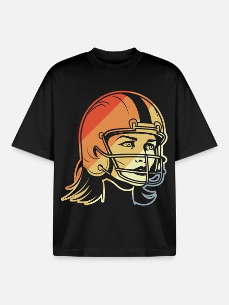 Football Player - Boxy Heavyweight Unisex Organic T-Shirt by Stanley/Stella - black