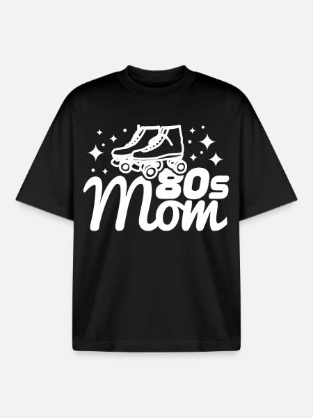80s mom - Boxy Heavyweight Unisex Organic T-Shirt by Stanley/Stella - black