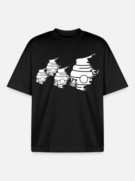 Beehive Sketch - Boxy Heavyweight Unisex Organic T-Shirt by Stanley/Stella - black