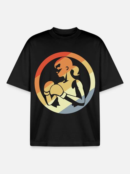 Boxer rétro - T-shirt unisexe boxy épais biologique Stanley/Stella - noir