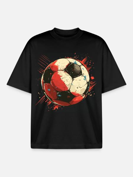 Fußball Grafik - Boxy Heavyweight Unisex Organic T-Shirt von Stanley/Stella - Schwarz