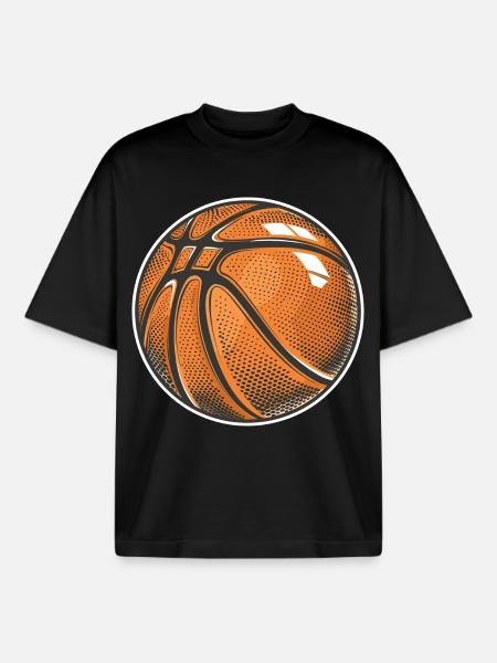 Basketball Ball Graphic - Boxy Heavyweight Unisex Organic T-Shirt by Stanley/Stella - black