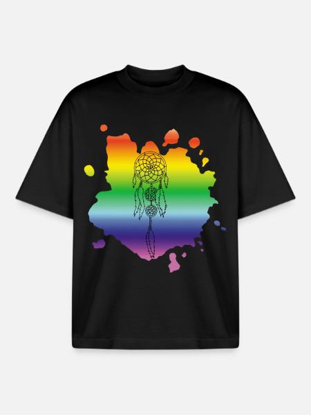 Mehrfarbiger Traumfänger - Boxy Heavyweight Unisex Organic T-Shirt von Stanley/Stella - Schwarz