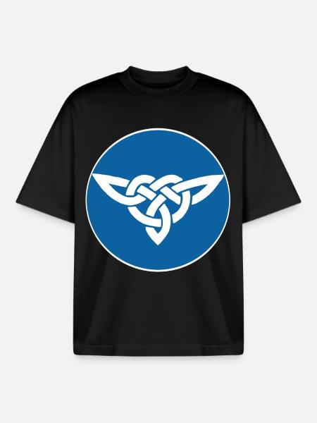 Oiseau celte bleu - T-shirt unisexe boxy épais biologique Stanley/Stella - noir