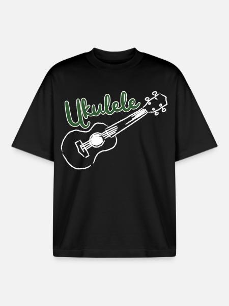 Ukulele - Music Lover - Boxy Heavyweight Unisex Organic T-Shirt von Stanley/Stella - Schwarz