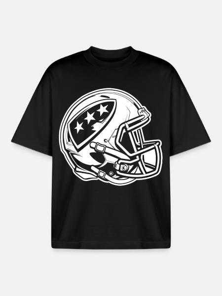 Football Helmet - Boxy Heavyweight Unisex Organic T-Shirt by Stanley/Stella - black