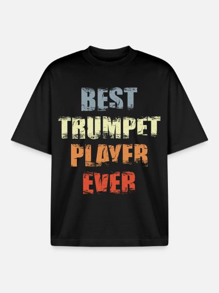 Best Trumpet Player - Boxy Heavyweight Unisex Organic T-Shirt by Stanley/Stella - black