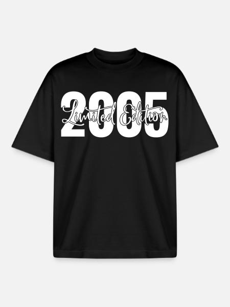 Edition limitée 2005 - T-shirt unisexe boxy épais biologique Stanley/Stella - noir