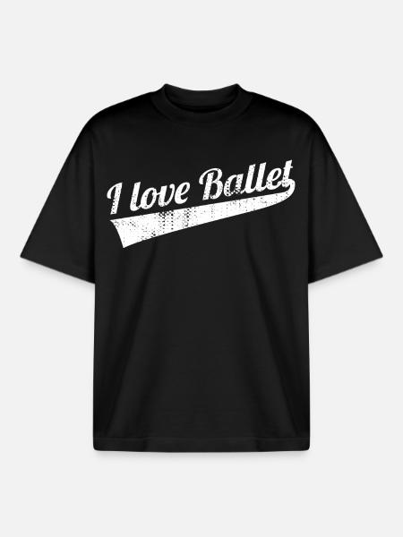 I love ballet - Boxy Heavyweight Unisex Organic T-Shirt by Stanley/Stella - black