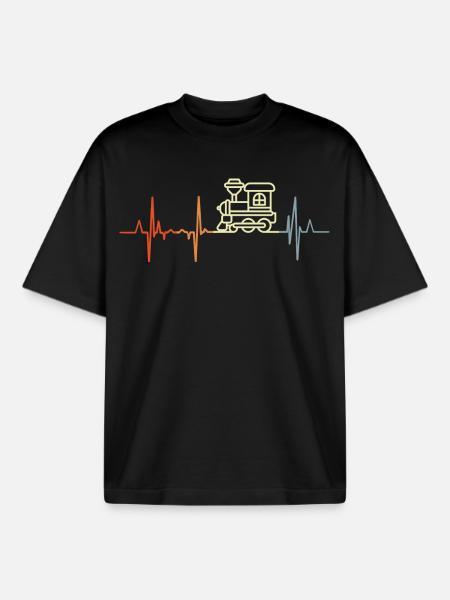 Eisenbahn Herzklopfen - Boxy Heavyweight Unisex Organic T-Shirt von Stanley/Stella - Schwarz