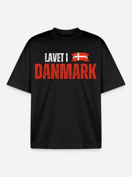 Made in Denmark, Danish pride - Boxy Heavyweight Unisex Organic T-Shirt by Stanley/Stella - black
