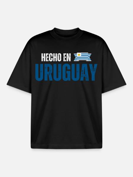 Made in Uruguay, Uruguayan pride - Boxy Heavyweight Unisex Organic T-Shirt by Stanley/Stella - black