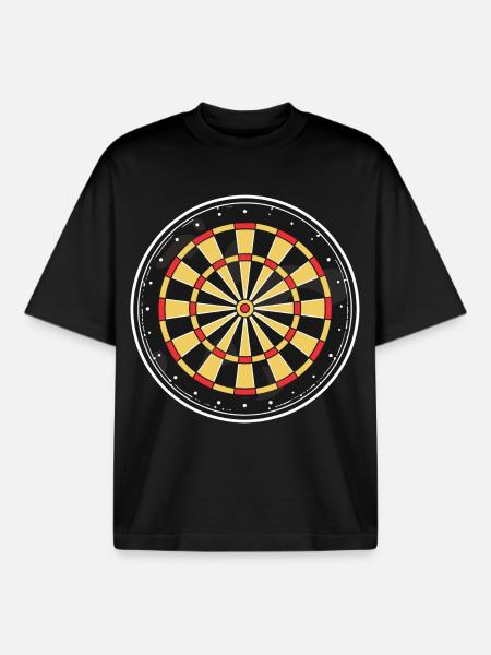 Dartboard Graphic - Boxy Heavyweight Unisex Organic T-Shirt by Stanley/Stella - black