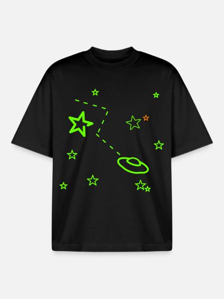 lost in space - Boxy Heavyweight Unisex Organic T-Shirt by Stanley/Stella - black