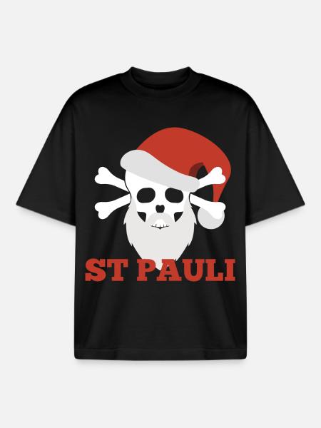 Sankt Pauli Christmas - Boxy Heavyweight Unisex Organic T-Shirt by Stanley/Stella - black