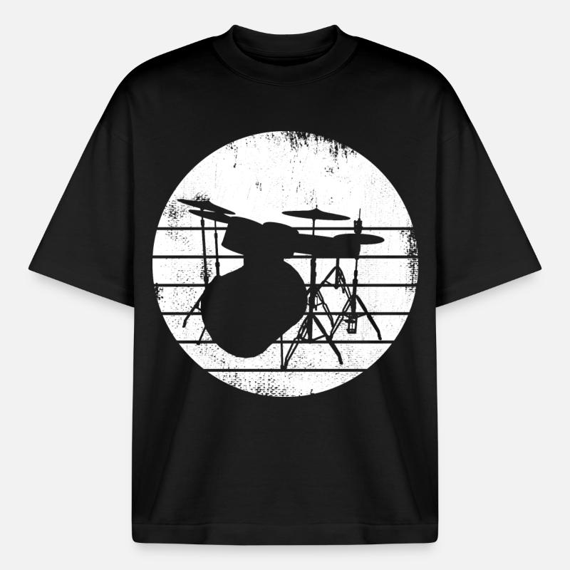 Percussion - T-shirt unisexe épais coupe boxy Stanley/Stella - noir