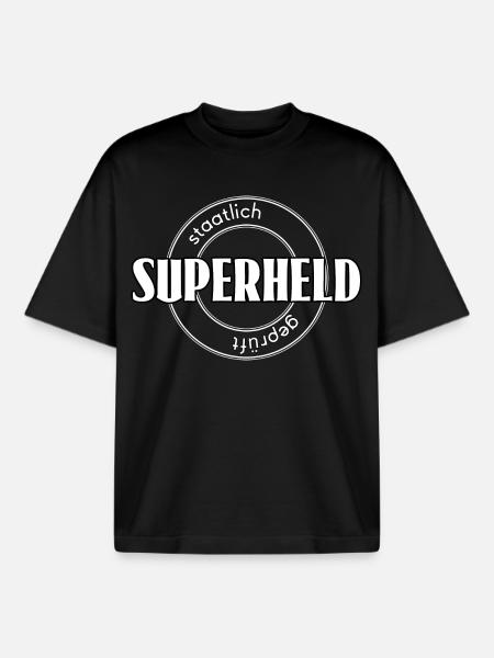 Superheld - Boxy Heavyweight Unisex Organic T-Shirt von Stanley/Stella - Schwarz