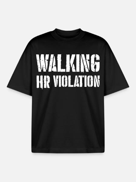 walking hr violation - Boxy Heavyweight Unisex Organic T-Shirt by Stanley/Stella - black
