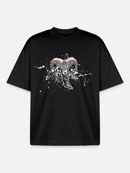 Bouc - T-shirt unisexe boxy épais biologique Stanley/Stella - noir