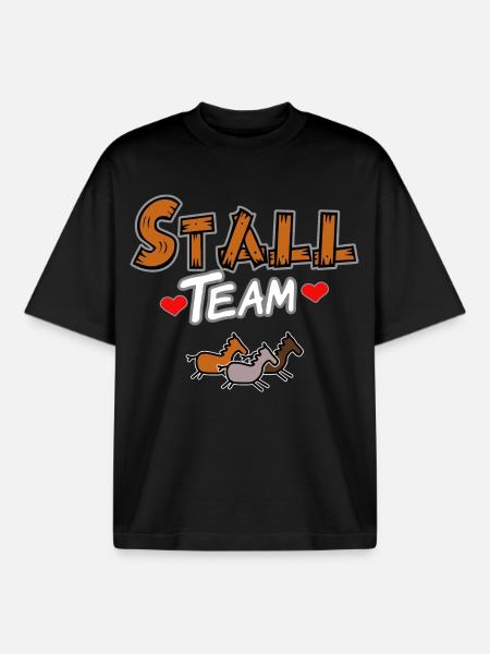 Team im Stall Pferde - Boxy Heavyweight Unisex Organic T-Shirt von Stanley/Stella - Schwarz