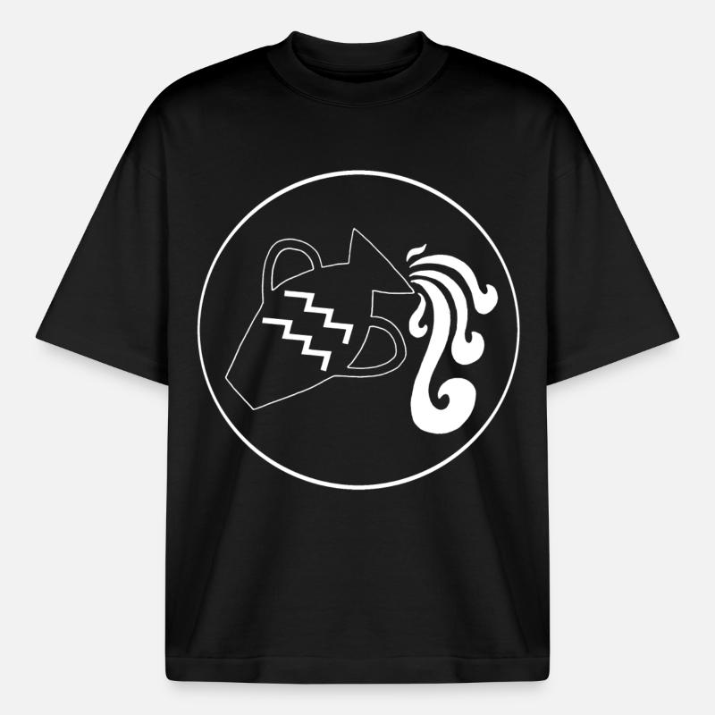 Wassermann Sternzeichen (Weiß) - Boxy Heavyweight Unisex Organic T-Shirt von Stanley/Stella - Schwarz