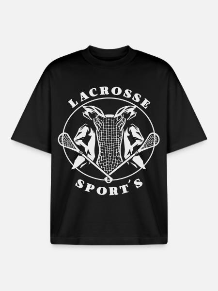 Lacrosse Sports - Boxy Heavyweight Unisex Organic T-Shirt by Stanley/Stella - black