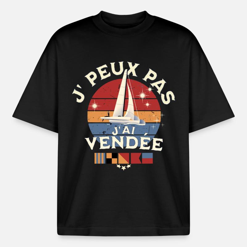 J'peux pas j'ai Vendée Glb - T-shirt unisexe boxy épais biologique Stanley/Stella - noir