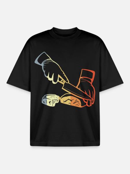 Boucher rétro - T-shirt unisexe boxy épais biologique Stanley/Stella - noir