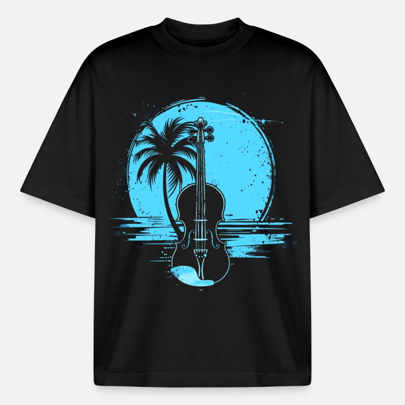 Graphisme violon - T-shirt unisexe épais coupe boxy Stanley/Stella - noir