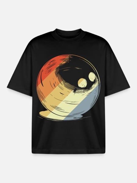 Oldschool Bowlingkugel - Boxy Heavyweight Unisex Organic T-Shirt von Stanley/Stella - Schwarz