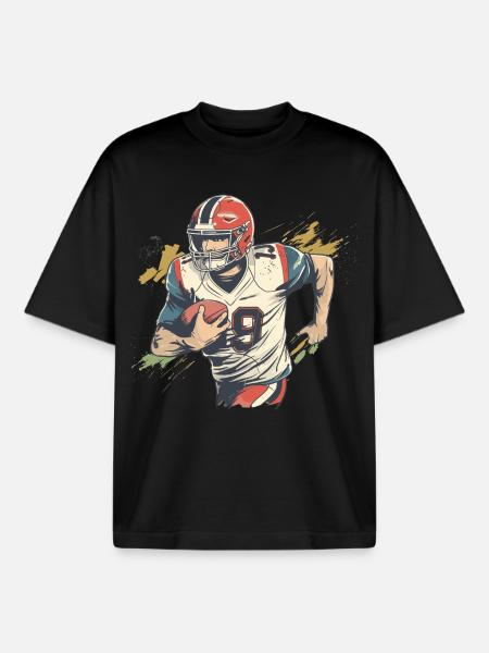 Footballer - Boxy Heavyweight Unisex Organic T-Shirt by Stanley/Stella - black