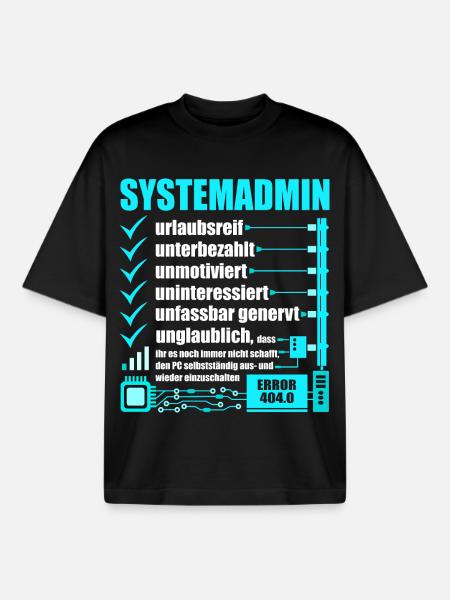 Systemadministrator, IT-Support, Netzwerkadmin, PC - Boxy Heavyweight Unisex Organic T-Shirt von Stanley/Stella - Schwarz