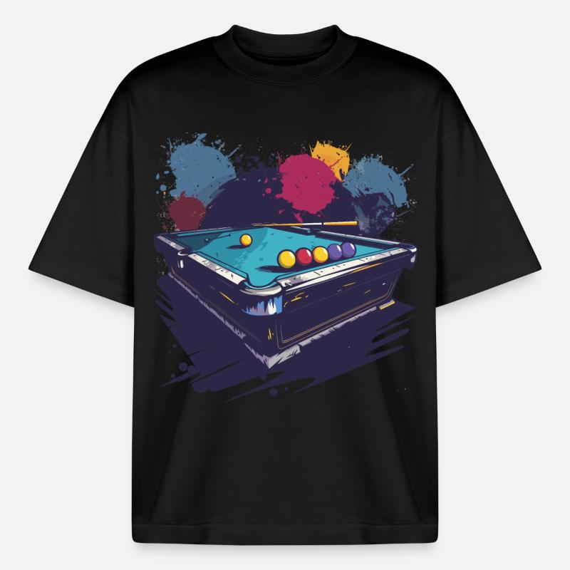 Billiard Graphics - Boxy Heavyweight Unisex Organic T-Shirt by Stanley/Stella - black