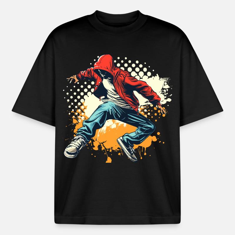 Graphique Breakdancer - T-shirt unisexe épais coupe boxy Stanley/Stella - noir