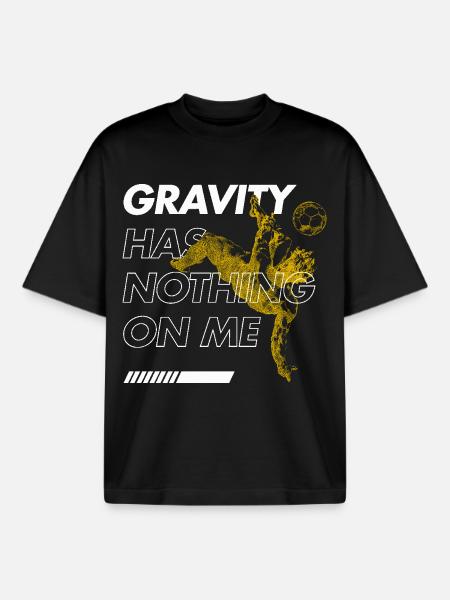 Gravity-free overhead kick – football fever - Boxy Heavyweight Unisex Organic T-Shirt by Stanley/Stella - black