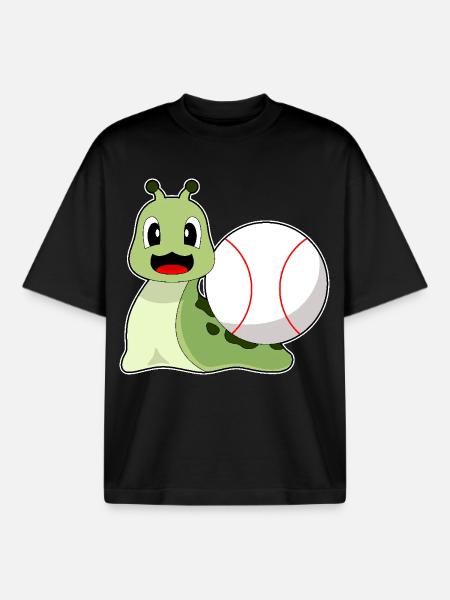 Snail Baseball - Boxy Heavyweight Unisex Organic T-Shirt by Stanley/Stella - black