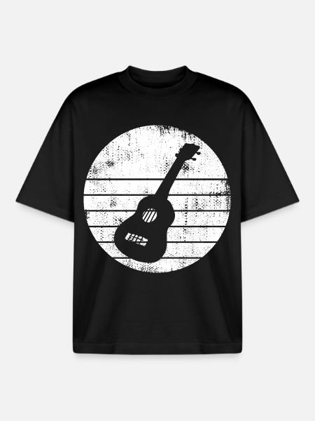 Ukulele Drawing - Boxy Heavyweight Unisex Organic T-Shirt by Stanley/Stella - black