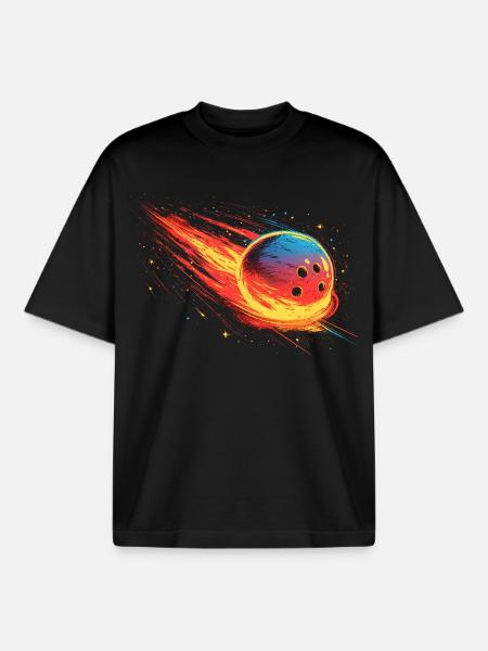 Bowling Ball 90s Look - Boxy Heavyweight Unisex Organic T-Shirt by Stanley/Stella - black