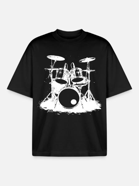 Percussion - Boxy Heavyweight Unisex Organic T-Shirt by Stanley/Stella - black
