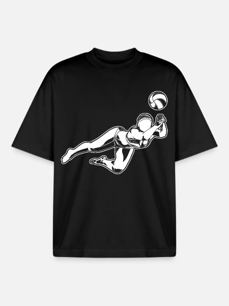 Beach-volley filles - T-shirt unisexe boxy épais biologique Stanley/Stella - noir