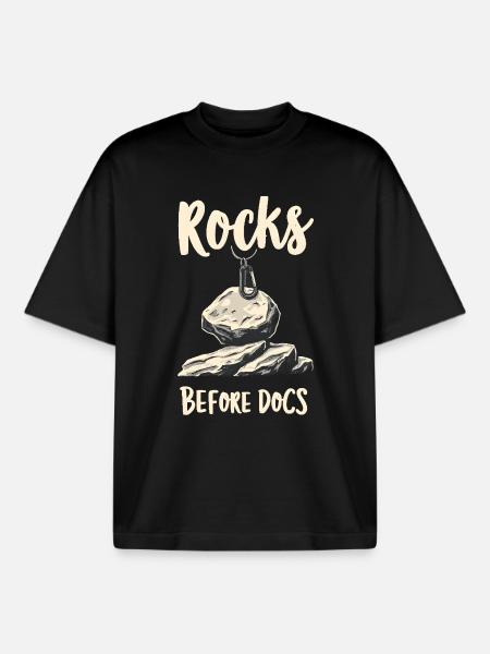 Rocks Before Docs - Boxy Heavyweight Unisex Organic T-Shirt by Stanley/Stella - black