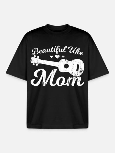 Ukulele Nut - Boxy Heavyweight Unisex Organic T-Shirt by Stanley/Stella - black